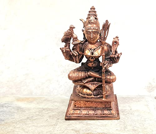 Image of Copper Idols, 10cm, Copper Handmade Kamakshi 435grams, Patina Antique Finish, Pack of 1 Piece