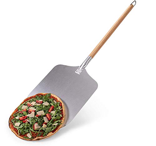 Langer Holzgriff mit Aluminiumschale, Schaufel 12 Zoll x 12 Zoll, 33,5 Zoll langes Pizzapaddel