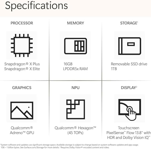 Image of Microsoft Surface Laptop 7 AI Copilot+ PC for Business (13.8 inch 2K+ Touchscreen, Snapdragon X Plus (> Intel i7-1355U), 16GB DDR5 RAM, 1TB SSD), 20-Hr Long Battery Life, IR Webcam, IST HUB, Windows 11