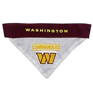 Pets-First-NFL-Dog-Bandana-Washington-Commanders-Reversible-PET-Bandana-2-Sided-Sports-Bandana-with-a-Premium-Embroidery-Team-Logo-SmallMedium-2-Sizes-32-NFL-Teams-Available-WAC-3217-S-M - Cucciolini Doodles   Pets-First-NFL-Dog-Bandana-Washington-Commanders-Reversible-PET-Bandana-2-Sided-Sports-Bandana-with-a-Premium-Embroidery-Team-Logo-SmallMedium-2-Sizes-32-NFL-Teams-Available-WAC-3217-S-M