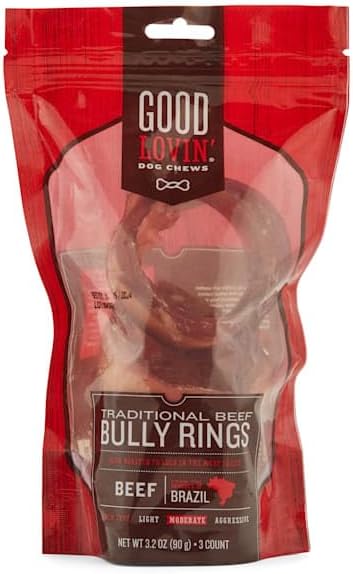 Good Lovin' Traditional Beef Bully Ring Dog Chews 3.2 oz. Count of 3