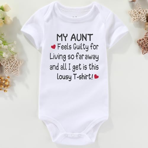 Funny Guilty Aunt Baby Clothes Boy My Auntie Loves Me infant Girl bodysuits Unisex white2