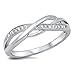 Infinity Knot White CZ Promise Ring New .925 Sterling Silver Band Size 11 (RNG14507-11)