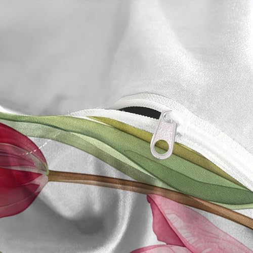 Housse de couette fleurs de tulipe 3D microfibre ultra douce de qualité supérieure - 8