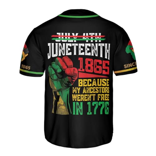 Royal Fight Custom Juneteenth Baseball Jersey Shirt Flag Independence Day Freeish Since 1865 Black History Month Pride miniatura 2