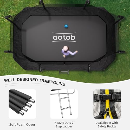 Image of AOTOB 12 FT /14 FT Rectangle Trampoline with Net