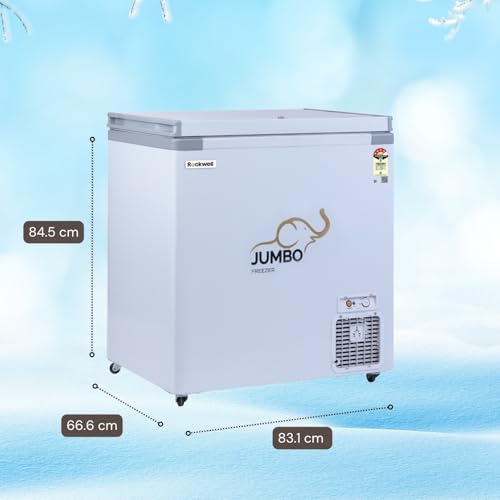 Image of Rockwell 250SDU Single Door 4 Star Convertible Deep Freezer | Fast Cooling, Low Power Consumption, 4 Year Warranty, Energy Efficient, Ideal for Small Families, Freezer or Cooler Mode