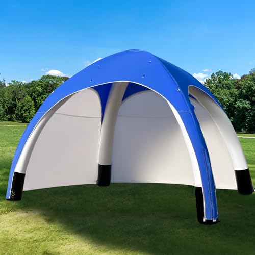 GR8FUN Inflatable Shade Canopy Tent 10x10Ft Blue, 2 Removable Sun Curtains & Air Pump Included, Portable Airtight Sun Shelter Canopy for Outdoor Events, Trade Shows and Promotions