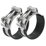 PATIKIL 56-59mm Collier De Serrage À Tige Filetée, 2 Pièces Collier À Coussin En Caoutchouc Pour Tuyau D'Admission Et Intercooler En Acier Inoxydable 304 Pour Tuyau De 2.2'-2.32'