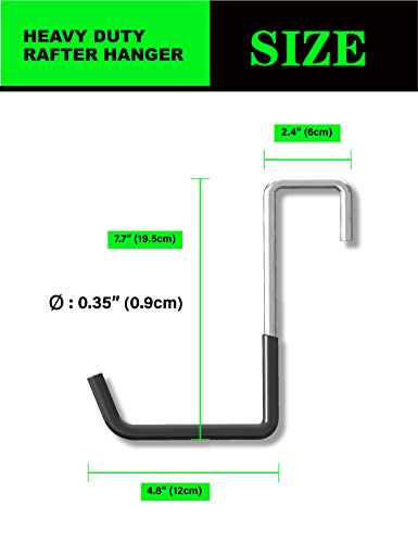 POETISKE Ladder Hook Bike Bicycle Rafter Hanger Large S Fence Beam Garage Storage Set Non-slipping Coated Durable 4pack