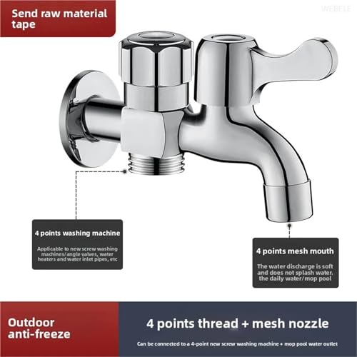 Robinet de piscine double sortie d'eau en acier inoxydable ISCBAFYX