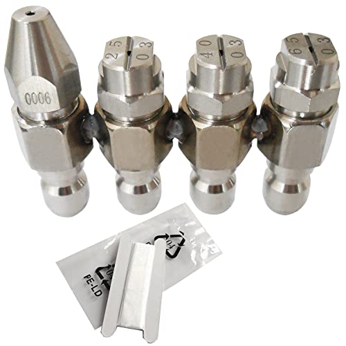 4 Embouts de Buse d'eau 030,Lavage Embouts de buse de pulvérisation pour Nettoyeur Haute Pression,1/4 connexion rapide 4 embouts (0°/25°/40°/65°)