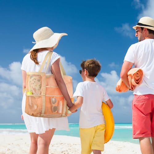 Mesh Beach Bag Vacation Essentials - Large Tote Pool Bag for Women Vacation Essentials Beach Accessories2