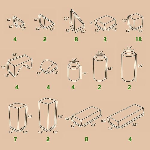 Iplay, Ilearn BB-072P-017 Kid Wooden Building Block Set thumb #6
