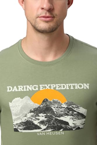 Image of Van Heusen Men's Athleisure Graphic T-Shirt - Comfortable Crew Neck| Soft Breathable Cotton Blend | Casual Wear Style | Summer Favorite | Style 60054