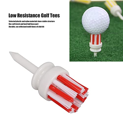 VGEBY Tees Plastic Long Ball Base Brush Support Tee for Long Distant Hit Training (54mm-White red), Golfers, Enthusiasts - Image 2