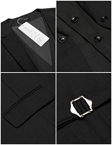 COOFANDY Men's Layered Suit Vest Business Dress Vests Formal Wedding Waistcoat Slim Fit4