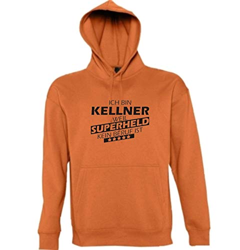 Sweat à capuche Ich Bin Serveur orange XXL idéal après le service