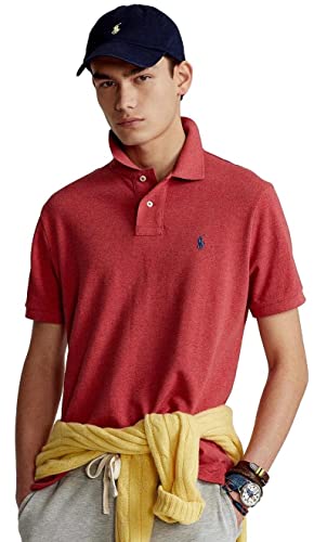 Image of Ralph Lauren Men's Classic Fit Mesh Pony Logo Polo Shirt (M, RedHtr)