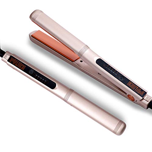 BEAUTIROX Flat Hair Straightener,Professional Iron with adjustable Temp for Straightening and Curls,Champagne