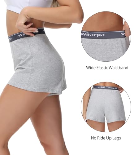 wirarpa Women's Cotton Sleep Shorts Comfywear Lounge Pajama Shorts 3 Pack2
