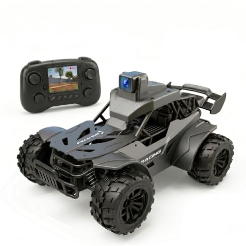 RC Car with Camera and Screen Remote, 1080P FPV Off-Road RC truck, with 2-Way Audio & Servo-Adjustable Camera Angle, Part Metal Shell, 20 Min Play, No Phone Needed, Gift for Boys Kids & Adults