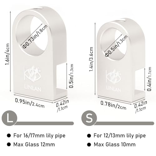 Image of LINLAN 2-Pack Aquarium Aluminum Alloy Lily Pipe Holder, Fits Up to 3 /4 inch OD Pipes & 1 /2 inch Rimless Glass, Anti-Overflow Groove Design, for Frameless Aquariums(L)