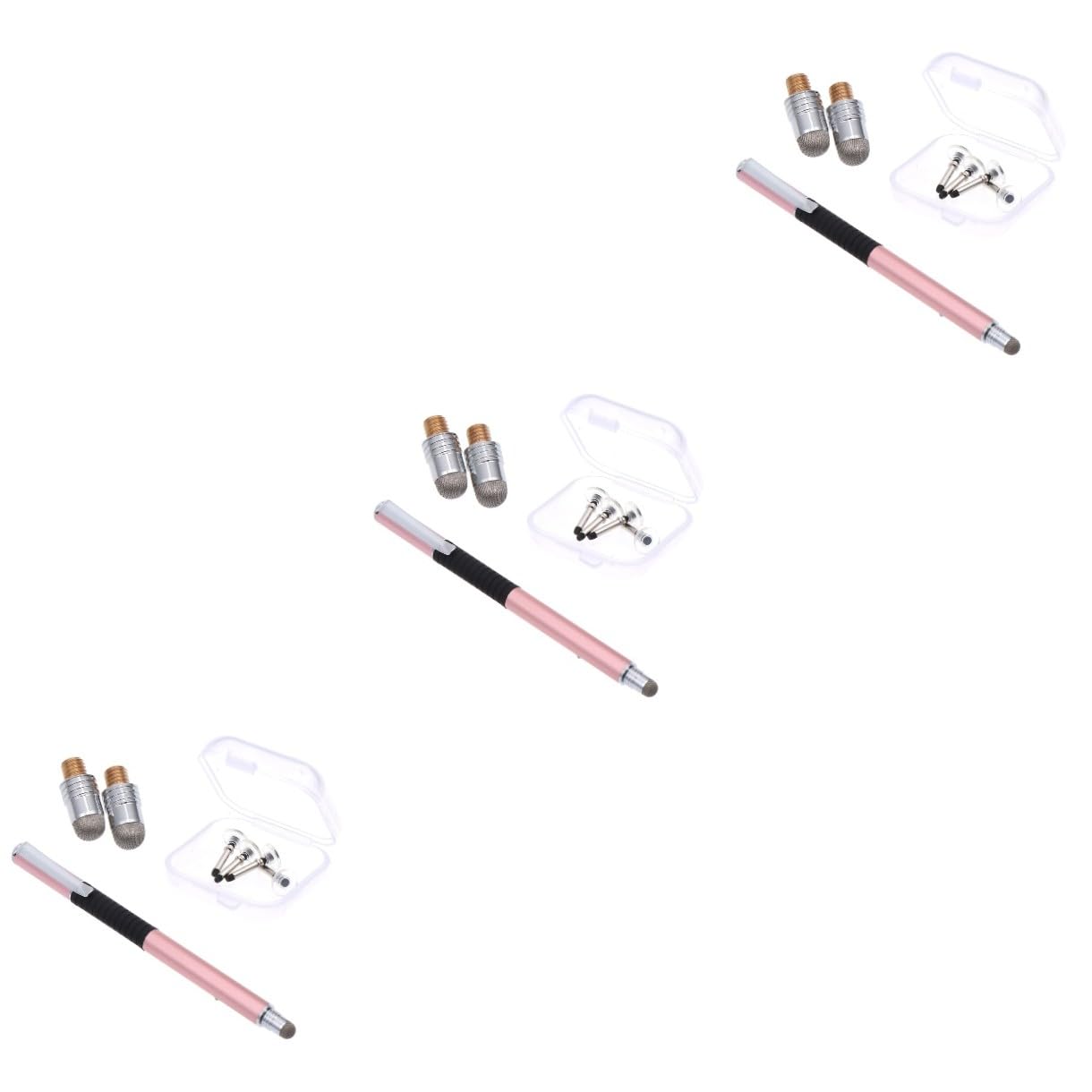 Gatuida 15piezas Lápices Capacitivos con Puntas De Repuesto Bolígrafo Táctil Doble Cara para Pantallas Compatible con Dispositivos Móviles y Tablets Color Rosa Dorado