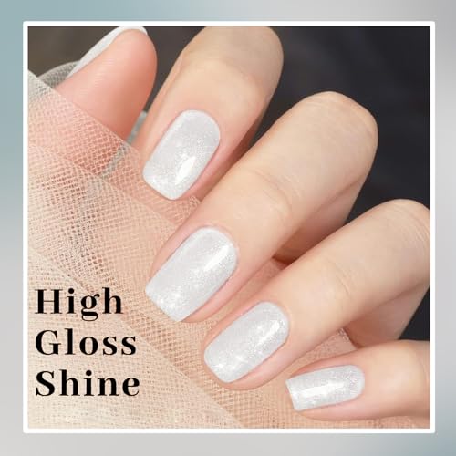 Esmalte de uñas gel brillo blanco lechoso 10ml miniatura 4