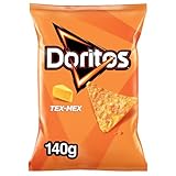Doritos Tex Mex, Nachos con sabor a queso, Producto de Aperitivo, bolsa individual, 140gr