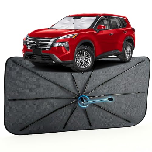 Image of Car Windshield Sun Shade for Nissan Rogue 2021-2026 -[Reflective Coated Fabric] Sunshade Umbrella for Front Window, Car Shades Sun Visor Keep Car Cool and Protects Interior, 1:1 Exact Fit