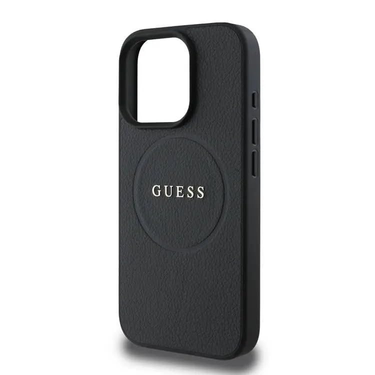 Custodia Rigida CG Mobile Guess Per IPhone 16 Pro, Con Anello Dorato, PU Granulosa, Compatibile MagSafe, Nera - 2