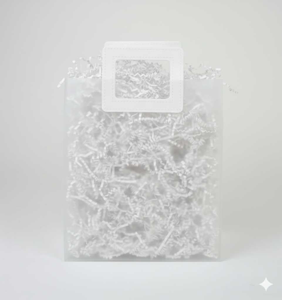 Emartbuy Clear PVC Gift Bags with White Handle – Luxury Transparent Gift Carrier | Reusable Elegant Presentation Bags – (26 × 11 × 32 cm) – Pack of 12
