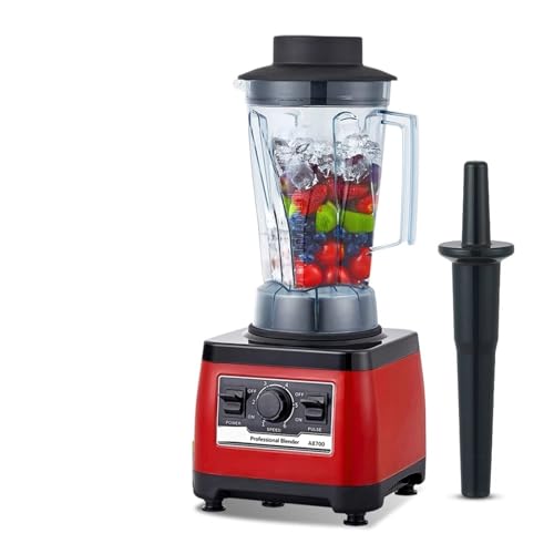 Licuadora Profesional De Grado Comercial Resistente Sin BPA, Batidora, Exprimidor, Batidos Hielo, Pico 2200 W Batido Rápido Eficaz(Red with extra jar)