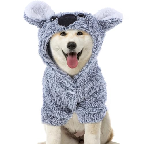 Disfraz para perro en forma de koala, talla M, azul