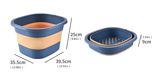 Miniatura 5 de Cuenca de baño de pies plegable, bañera de remojo de pies plegable,Lavabo de spa de pies con gránulos de masaje(verde)