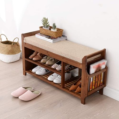 Banc de rangement à chaussures avec coussin pour éviter de se baisser