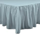 Brielle Home Essentials Bedskirt, Cal-King, Light Blue-Seafoam
