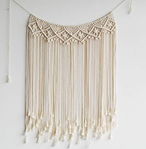 Flber Macrame Wall Hanging Macrame Wall Decor Boho Wedding Hanger Cotton Handmade Wall Art Home Wall Decor,37"X 35" #TOP2