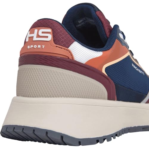 Hackett London Para Hombre. HMS200030 Zapatillas Otto Sport Granate (41), Plano, Cordones, Casual - 6