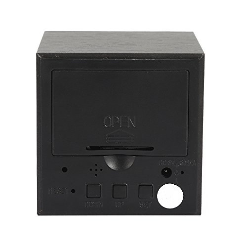 Mini Cube LED Wooden Alarm Clock Digital Clock AC10Black_White - Image 4