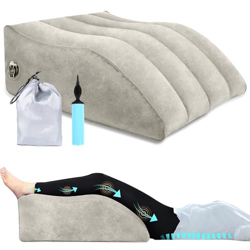 Leg Elevation Pillow, Inflatable Leg Elevating Pillow with Storage Bag LegRest Pillow for Elevating legelevating L-eg Support Pillow for Bed Portable L-eg Wedge Pillow for Surgery,Hip,Ankle Recovery