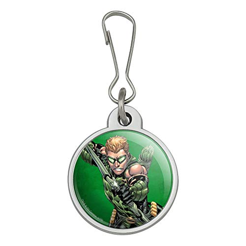 GRAPHICS & MORE Justice League Green Arrow Character Jacket Handbag Purse Luggage Backpack Zipper Pull Charm