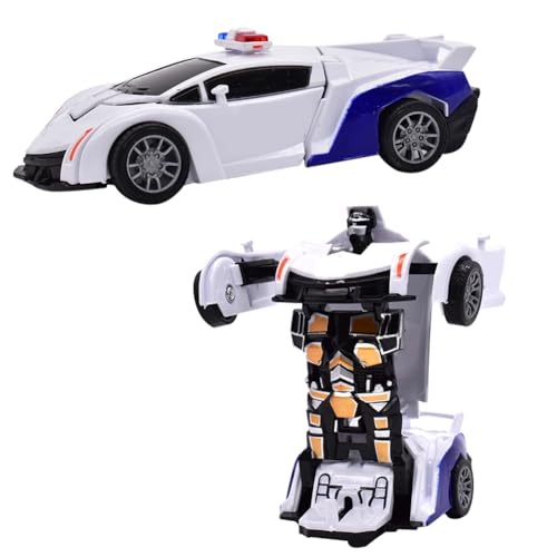 Voiture Police Robot Transformable,Police Trooper Transformable,Police Trooper Transformable Enfant,Jouet Police Voiture Transforming Pour Enfants 3-7 Ans,...
