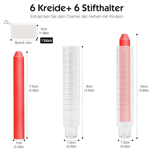 Sheryl&Rain Tafelkreide Bunt,6 Stück