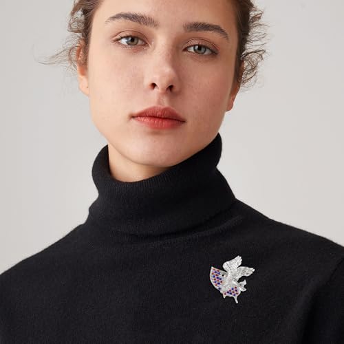 Image of Rhinestone Brooch Pins for Women, Vintage Crystal Enamel Brooches, American Flag Pin Patriotic Lapel Pins Gift for Suit Clothes Bag Accessories