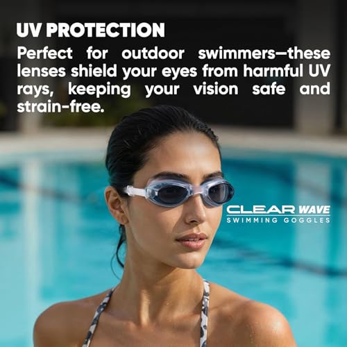 Image of Solpro Clear Wave Unisex Adult Swimming Goggles for Women,Men,Boys,Girls,Teenagers,Athletes,Swimmers For Training,Competition in Swimming Pool,Beach,Water Sport, Park & Activties