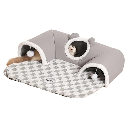 Katzentunnelbett- Interaktive Isomatte und Nest für Indoor- Katzen, Kätzchen und kleine Haustiere- ideal für Heimdekoration und Winterbereicherung