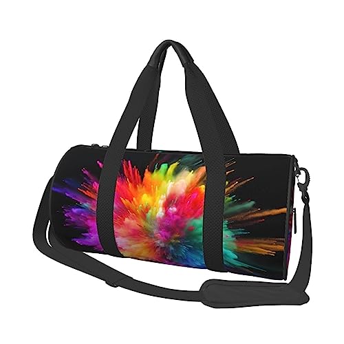 Sac de sport fleurs colorées imperméable et résistant avec poches