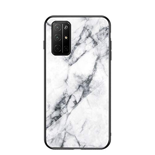 MadBee Funda para Huawei Honor 30S [con Protector de Pantalla],9H Cristal Templado [Mármol] [Resistente a los Arañazos] + Borde de TPU Silicona Suave Fundas Case Cover (Mármol 1)